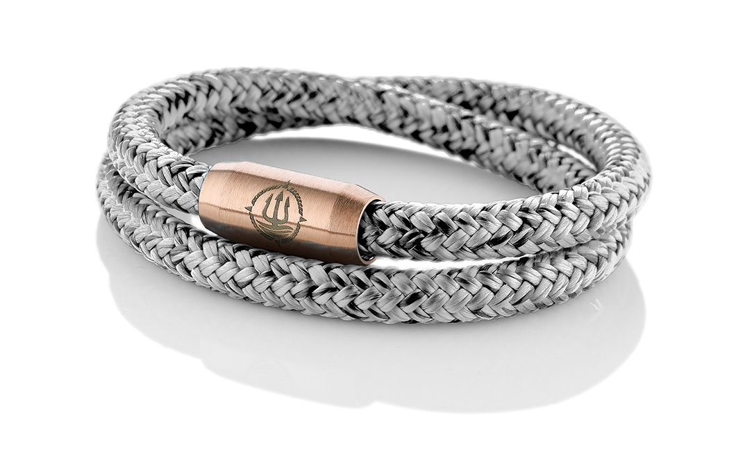 Bild von Segeltau Armband "Fehmarn" schwarz/grau