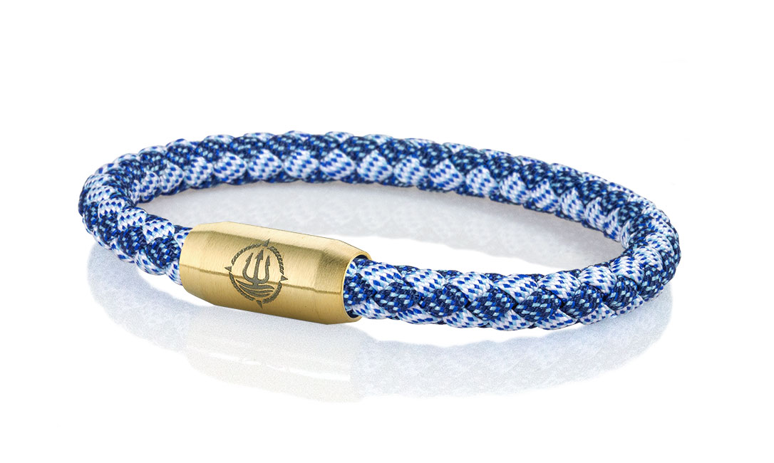 Bild von Segeltau Armband blau weiss "Hiddensee" 