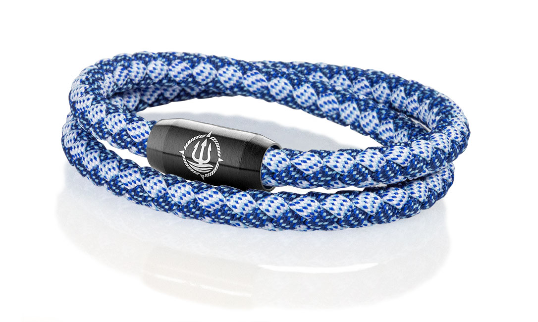 Bild von Segeltau Armband blau weiss doppelt "Hiddensee"